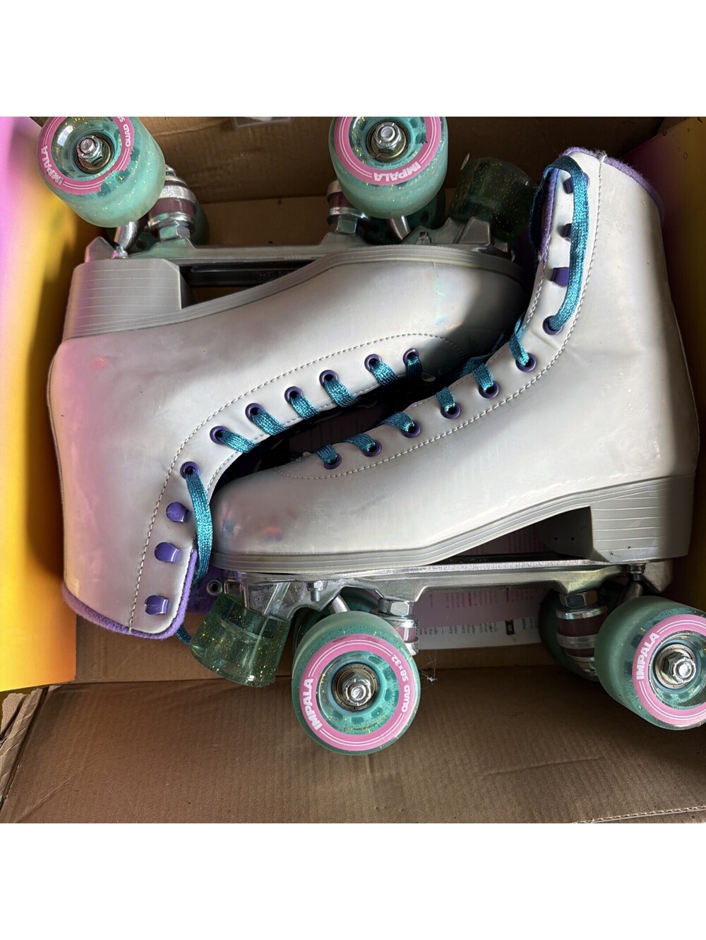 Impala Quad Roller Skates , Size 8- Holographic